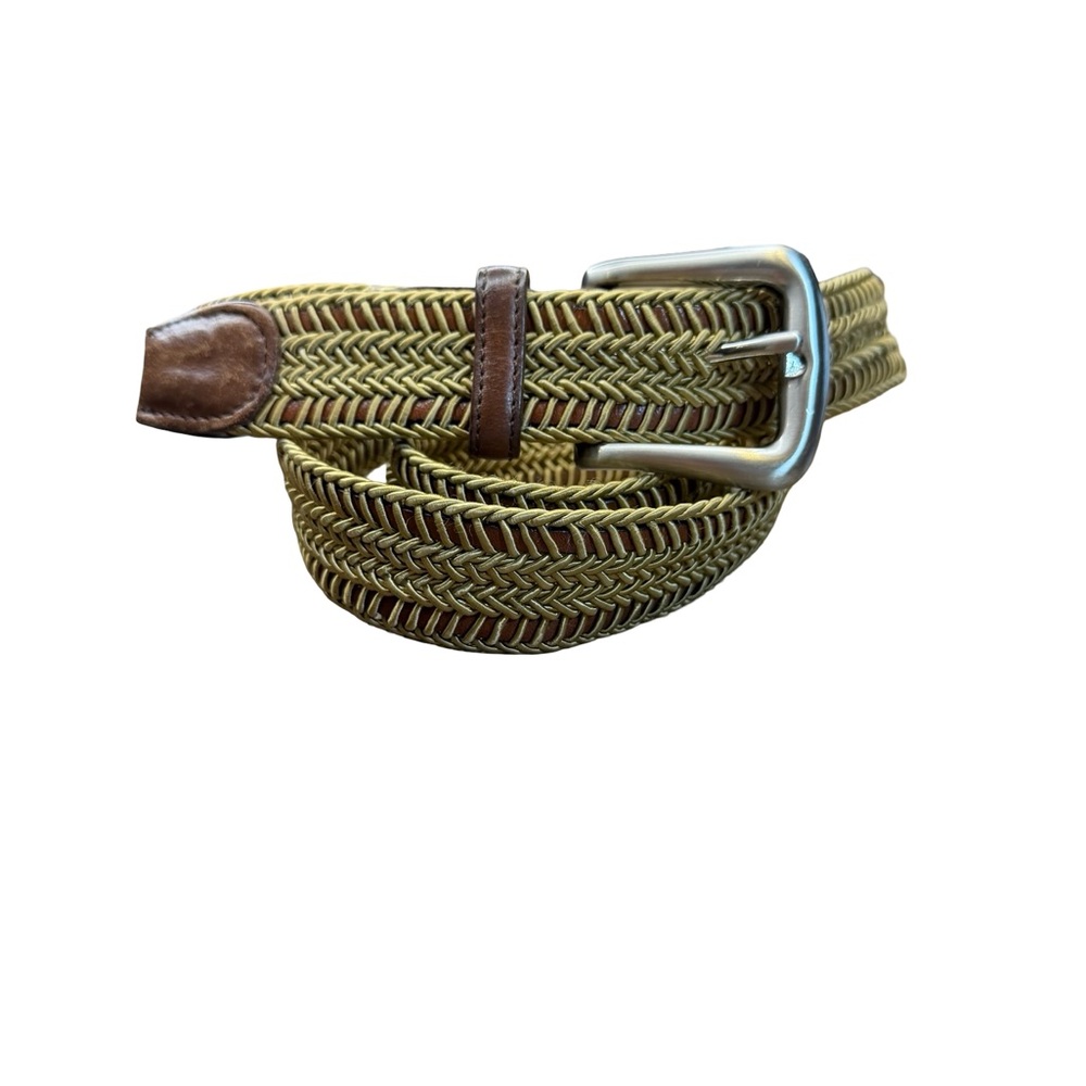 ✨ Torino Woven Stretch Leather Belt Brown & Gold Size 40‎ ✨